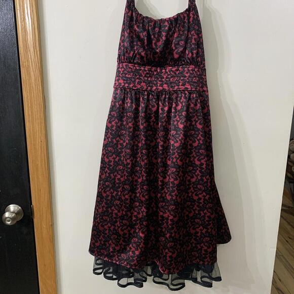 Fashion Bug Dresses & Skirts - VTG Y2k Fashion Bug Hot Pink Black Floral Babydoll Dress Sz 26 Whimsigoth Prom​